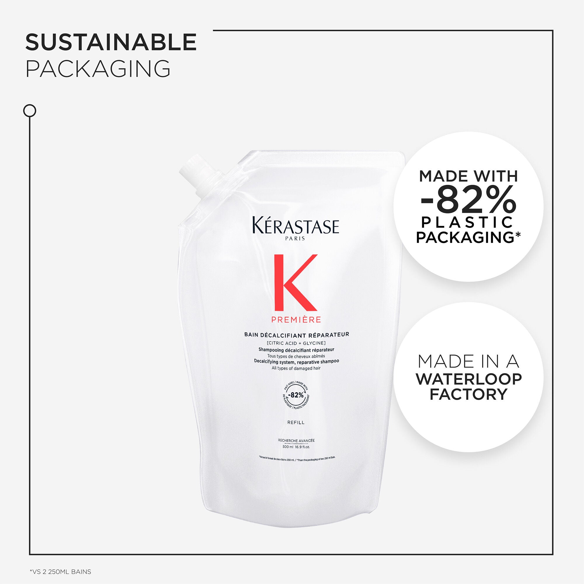 BAIN DÉCALSIFIANT RÉPARATEUR SHAMPOO REFILL POUCH 500ml