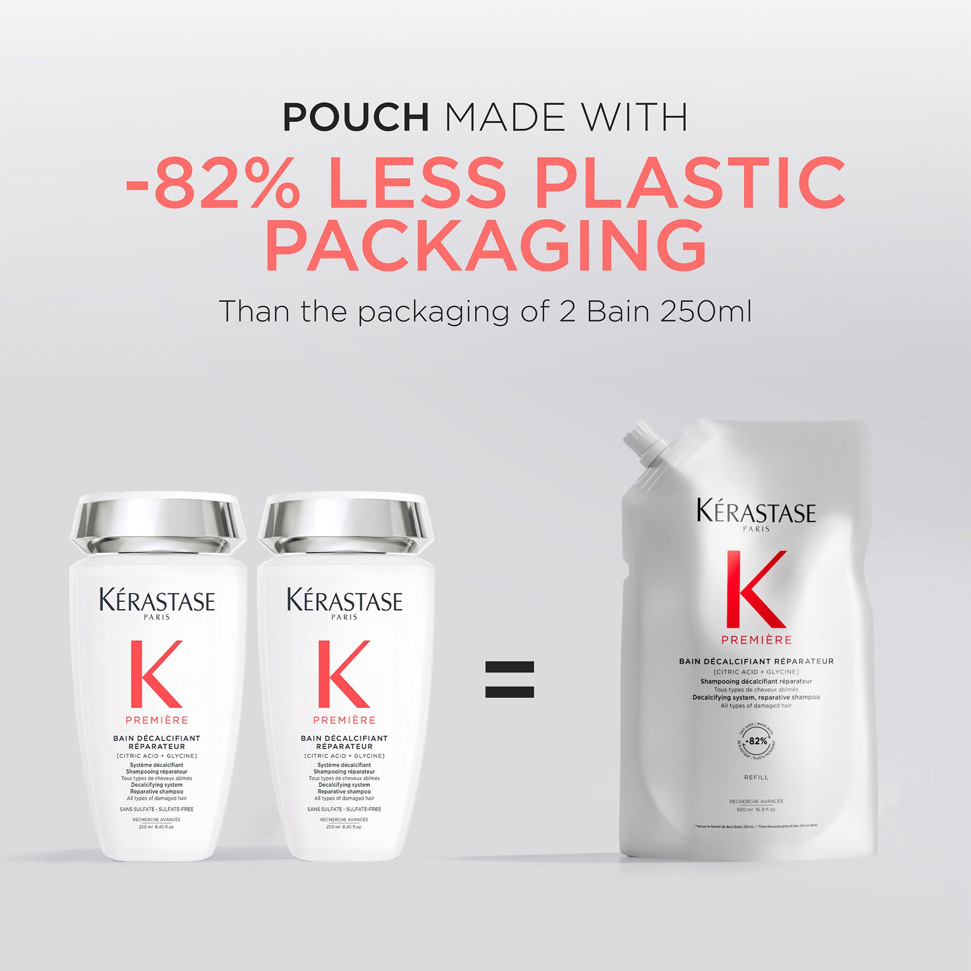 BAIN DÉCALSIFIANT RÉPARATEUR SHAMPOO REFILL POUCH 500ml