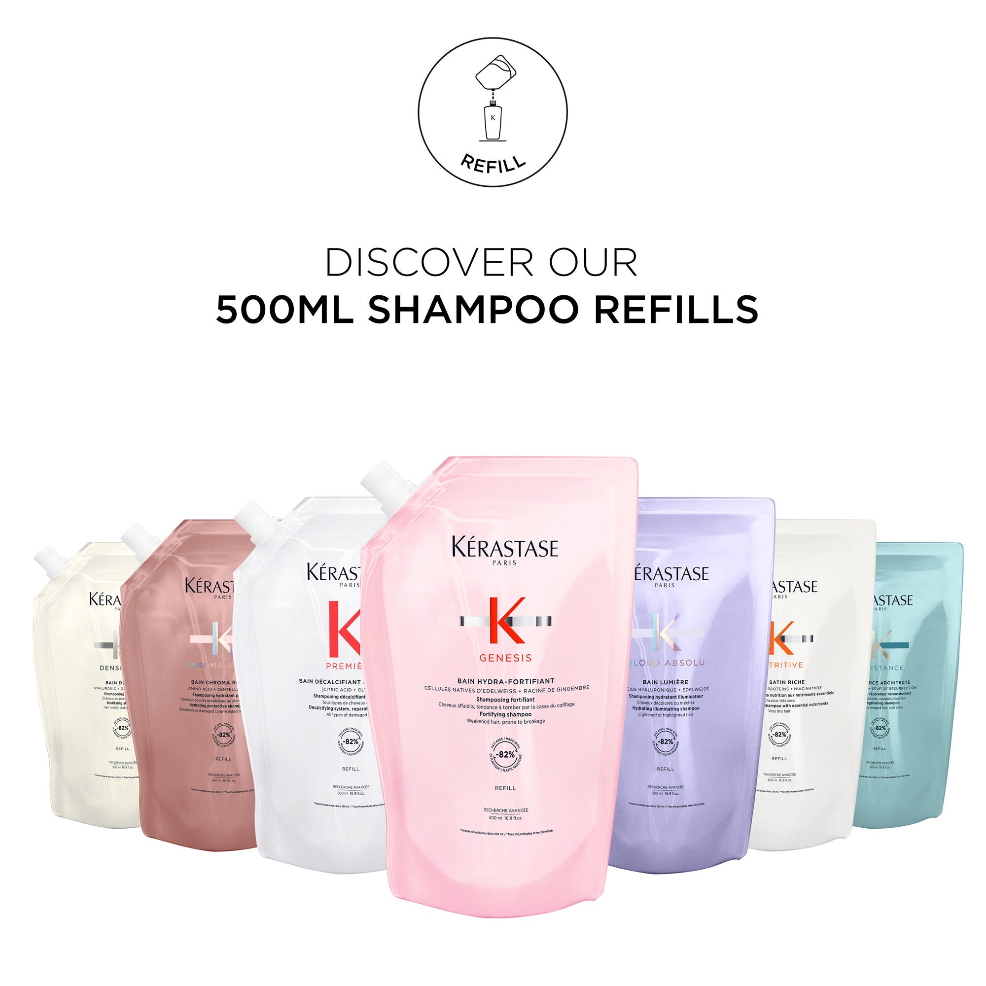 BAIN DÉCALSIFIANT RÉPARATEUR SHAMPOO REFILL POUCH 500ml