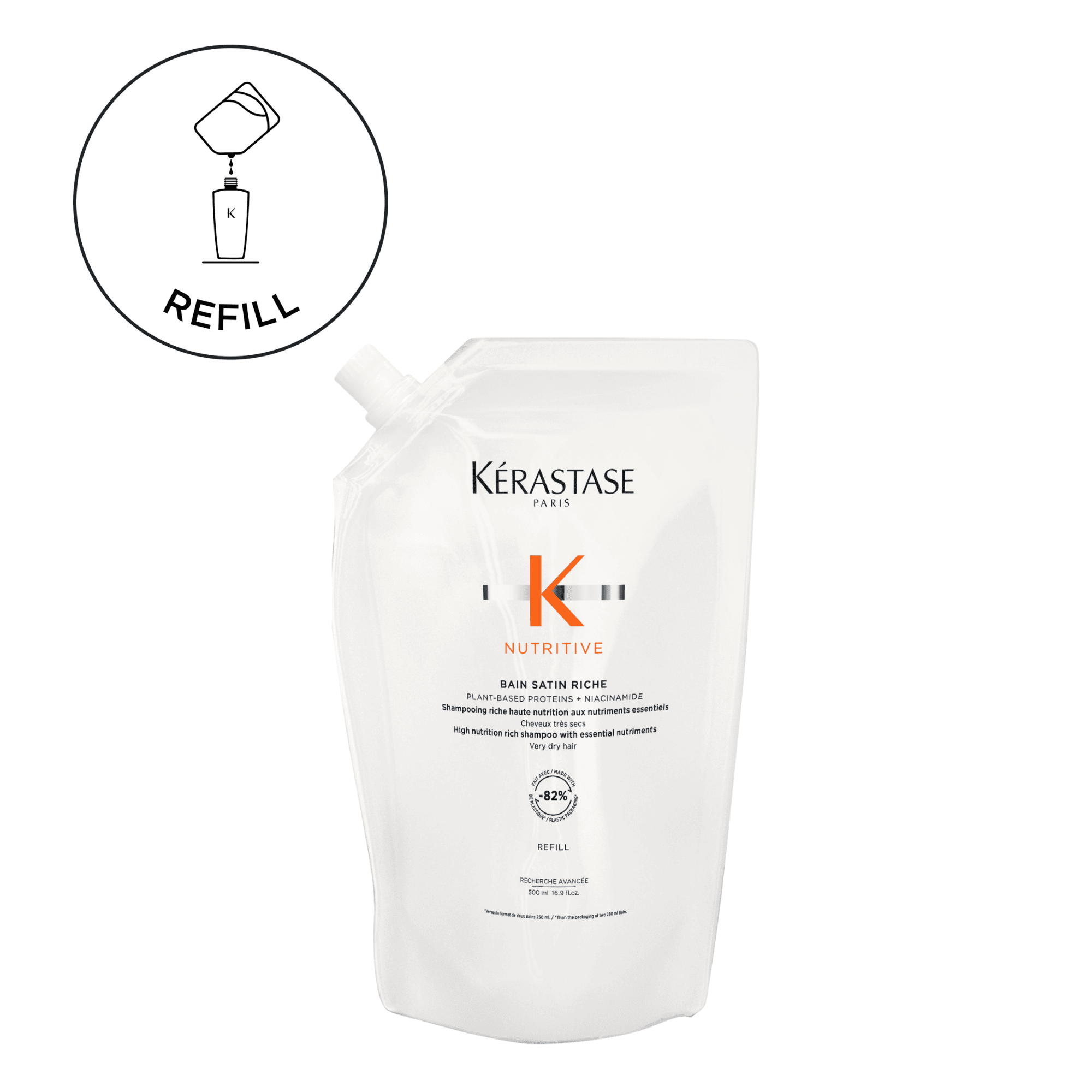BAIN SATIN RICHE NUTRITIVE SHAMPOO REFILL POUCH 500ml Main image