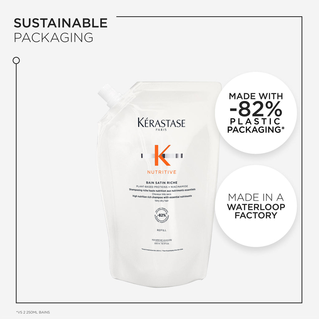 BAIN SATIN RICHE NUTRITIVE SHAMPOO REFILL POUCH 500ml